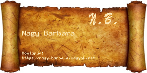 Nagy Barbara névjegykártya